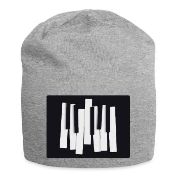 Touches abstraites de piano – Design moderne - Bonnet en jersey - gris chiné - Devant