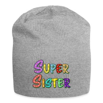 Lettrage Super Sister pour la meilleure sœur - Bonnet en jersey - gris chiné - Devant
