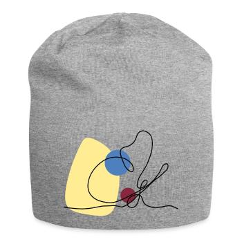 Lineart dovetail with colour background - Jersey Beanie - heather grey - Front