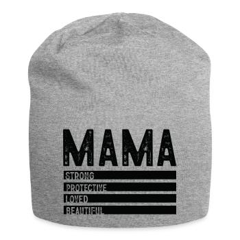 Strong Mama Values - Jersey Beanie - heather grey - Front