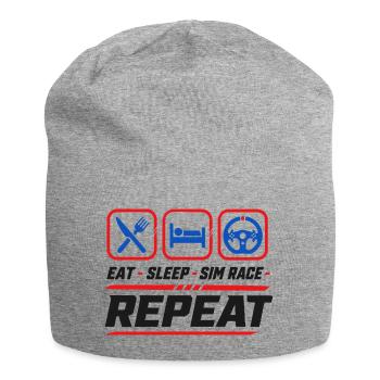 Eat sleep sim race repeat for sim racing fans - Jersey Beanie - heather grey - Front