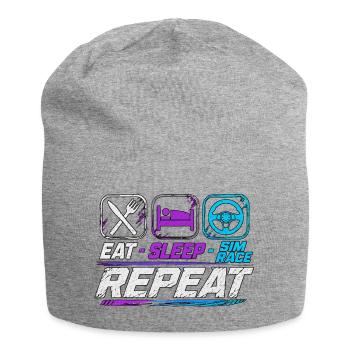 Eat sleep sim race repeat for sim racing fans - Jersey Beanie - heather grey - Front