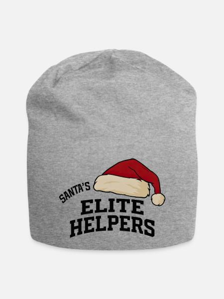 Santa Elite Helpers - Jersey-Beanie - Grau meliert