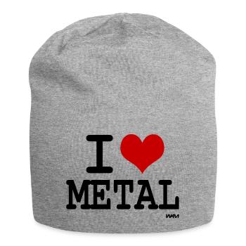 i love metal - Jersey-Beanie - Grau meliert - Vorne