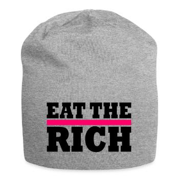 Eat the rich - Jersey Beanie - heather grey - Front