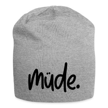 Müde - Jersey-Beanie - Grau meliert - Vorne