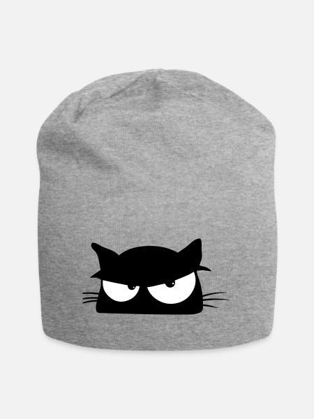 Black Cat 5 Katze - Jersey-Beanie - Grau meliert