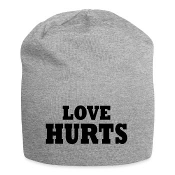 Love hurts - Jersey Beanie - heather grey - Front
