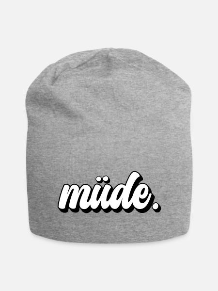 Müde - Jersey-Beanie - Grau meliert