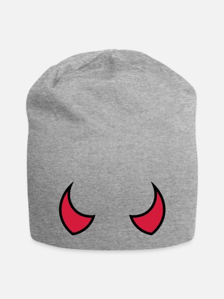Teufelshörner - devil horns - cornes du diable - Jersey-Beanie - Grau meliert