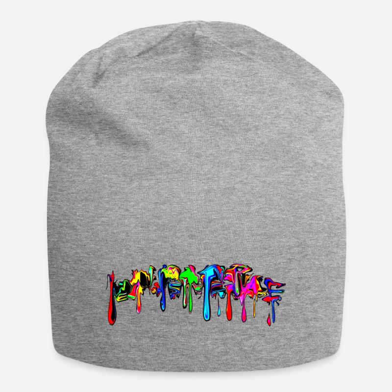 Color, rainbow, graffiti, splash, paint, comic - Bonnet en jersey - gris chiné