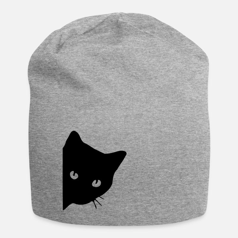 Chat noir - Chat noir - Bonnet en jersey - gris chiné