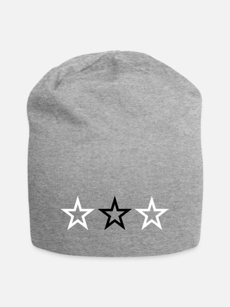 3 STERNE - Jersey-Beanie - Grau meliert