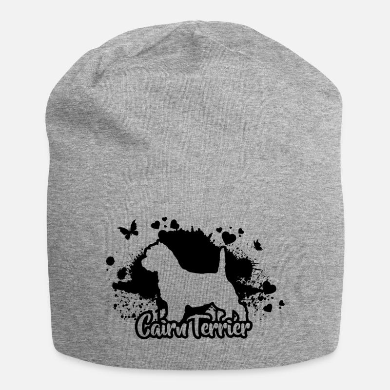 CAIRN TERRIER Hunde Hund Wilsigns - Jersey-Beanie - Grau meliert
