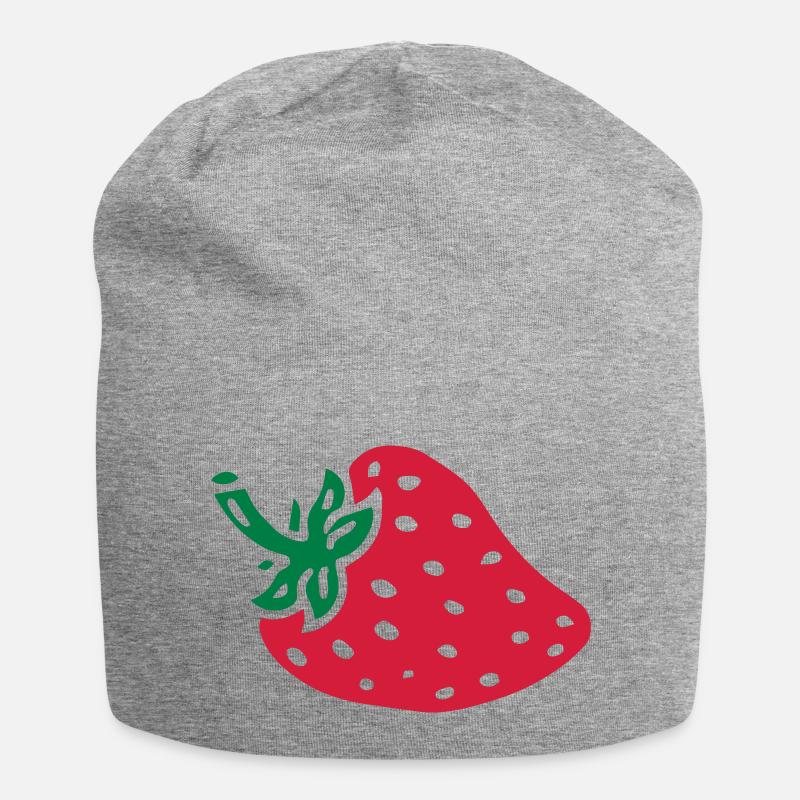 Strawberry Strawberry Fruit Fruit Summer - Jersey Beanie - heather grey