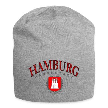 Hamburg Hansestadt - schlichtes Design - Jersey-Beanie - Grau meliert - Vorne