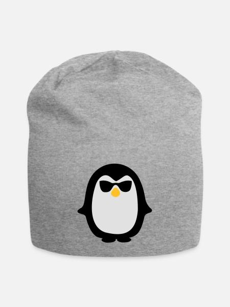 Pinguin - Jersey-Beanie - Grau meliert