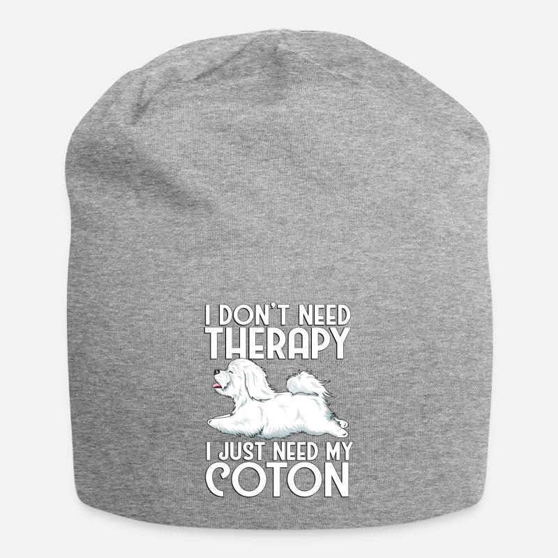 Coton De Tuléar Therapie 2 - Jersey-Beanie - Grau meliert