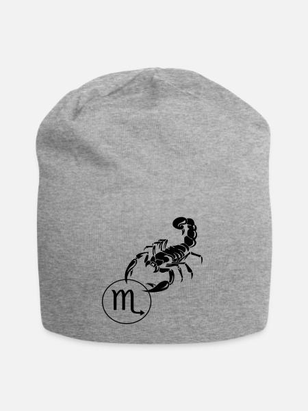 Sternzeichen Skorpion - Jersey-Beanie - Grau meliert