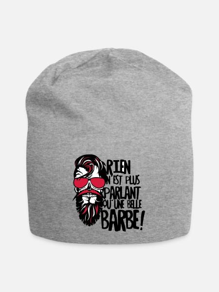tete de mort hipster barbu citation rien parlant b - Bonnet en jersey - gris chiné