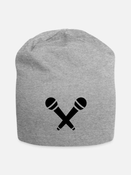 Mikrophon - Jersey-Beanie - Grau meliert