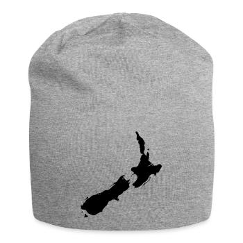 Neuseeland Karte - Jersey-Beanie - Grau meliert - Vorne