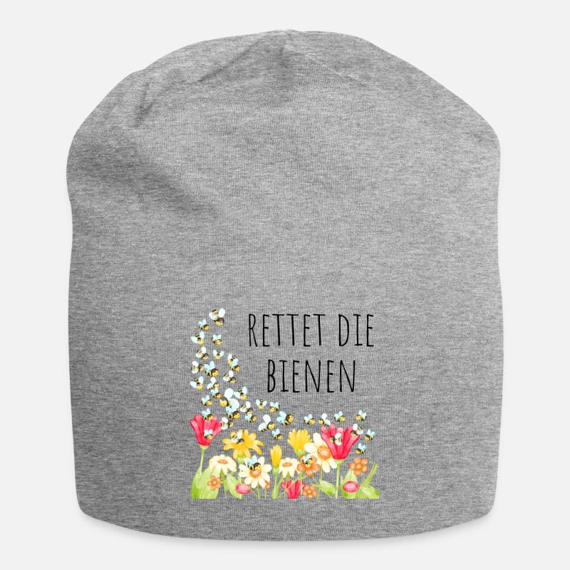 Rettet die Bienen - Jersey-Beanie - Grau meliert