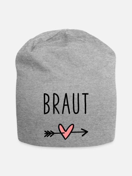 Braut Herz Amor Pfeil Junggesellenabschied - Jersey-Beanie - Grau meliert