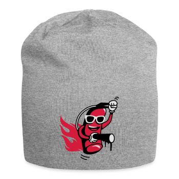 A funny fire extinguisher with glasses - Jersey Beanie - heather grey - Front