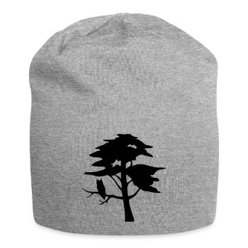 Tree & Owl - Bonnet en jersey - gris chiné - Devant