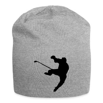 Eishockey Schattenbild Logo - Jersey-Beanie - Grau meliert - Vorne
