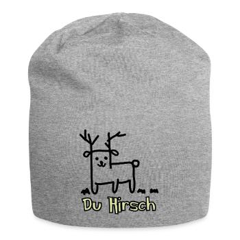du hirsch - Jersey-Beanie - Grau meliert - Vorne