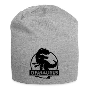 Opasaurus (Bester Opa / Opi / Großvater / POS) - Jersey-Beanie - Grau meliert - Vorne