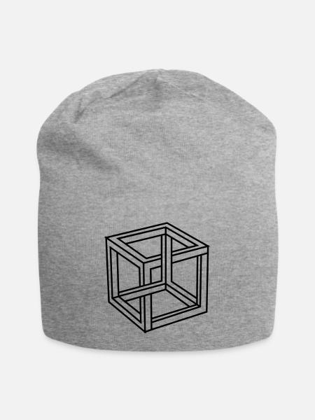 Esher unmöglicher Block oder Quadrat - Jersey-Beanie - Grau meliert