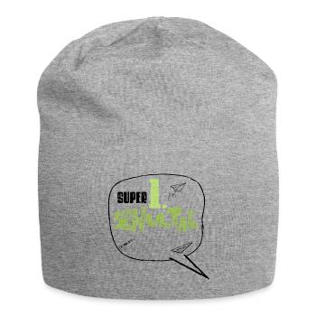 Erster Schultag Einschulung - Jersey-Beanie - Grau meliert - Vorne