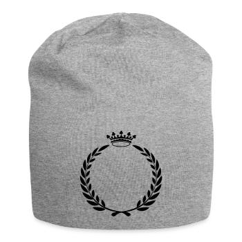 Couronne de laurier avec couronne - Bonnet en jersey - gris chiné - Devant