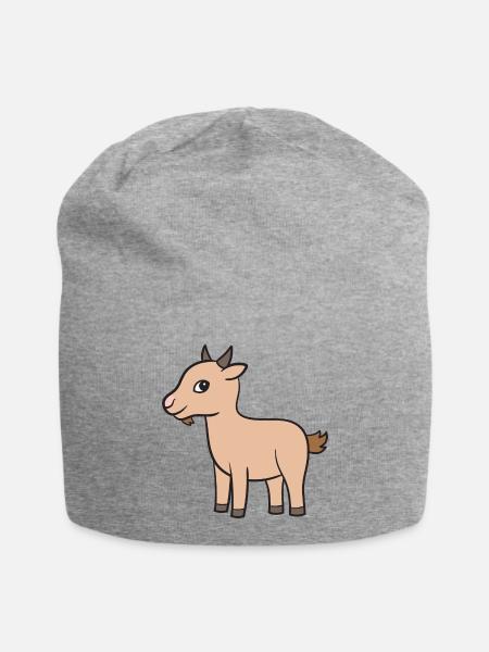 Ziege Ziegen Geiss - Jersey-Beanie - Grau meliert