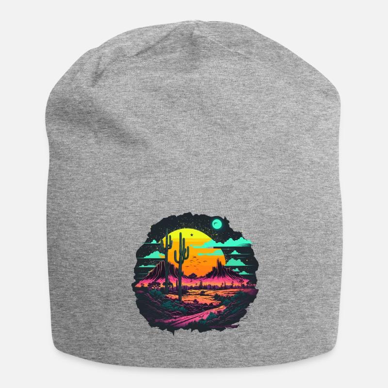 Désert de Vaporwave - Bonnet en jersey - gris chiné