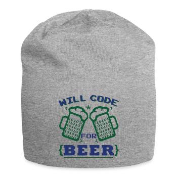 Funny Beer Coding Coder - Jersey Beanie - heather grey - Front