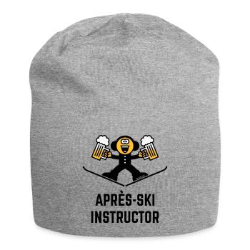 Après-Ski Instructor (Bier / Karikatur / 3C) - Jersey-Beanie - Grau meliert - Vorne