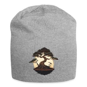 Entzückender Bonsai-Baum - Jersey-Beanie - Grau meliert - Vorne
