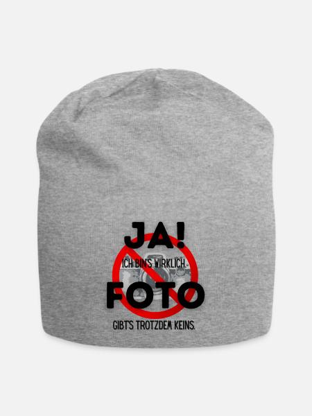 Ich habe heute leider kein Foto für Dich! - Jersey-Beanie - Grau meliert
