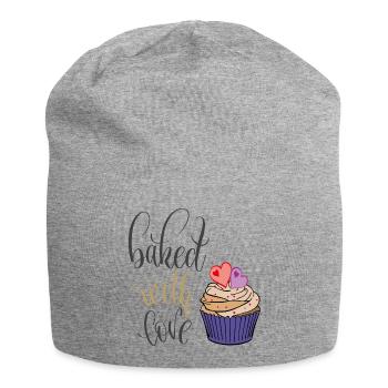 Cuisiner avec amour - Bonnet en jersey - gris chiné - Devant