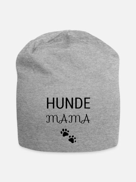 Hunde Mama - Jersey-Beanie - Grau meliert