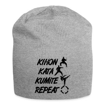 Karate Säulen - Jersey-Beanie - Grau meliert - Vorne