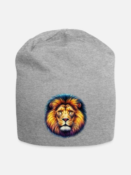 Löwe - Jersey-Beanie - Grau meliert