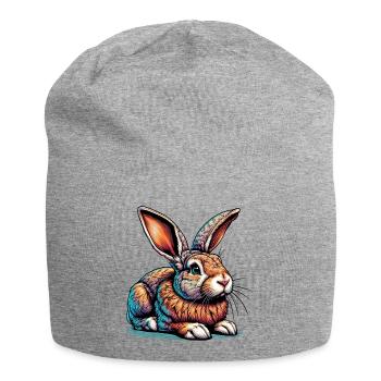 Kaninchen - Jersey-Beanie - Grau meliert - Vorne