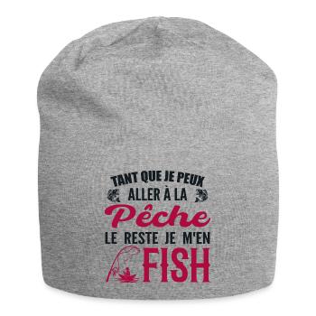 Wenn ich angeln gehen kann, fische ich den Rest - Jersey-Beanie - Grau meliert - Vorne