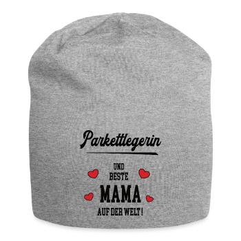 Beste Mama Parkettlegerin Muttertag Geburtstag Geb - Jersey-Beanie - Grau meliert - Vorne