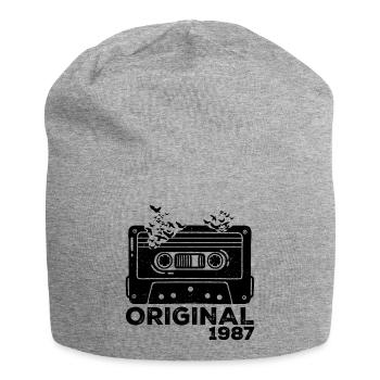 Year of birth 1987 Cassette 1987 Birthday 1987 - Jersey Beanie - heather grey - Front